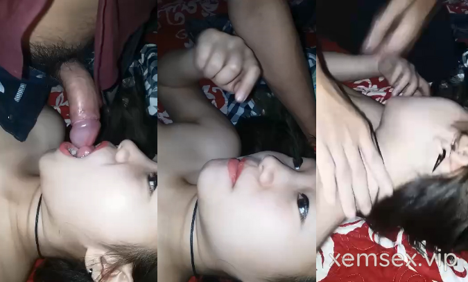 Dí cu vào miệng bắt em bú